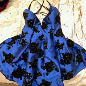 Strappy blue sparkly flower dress size 3/4